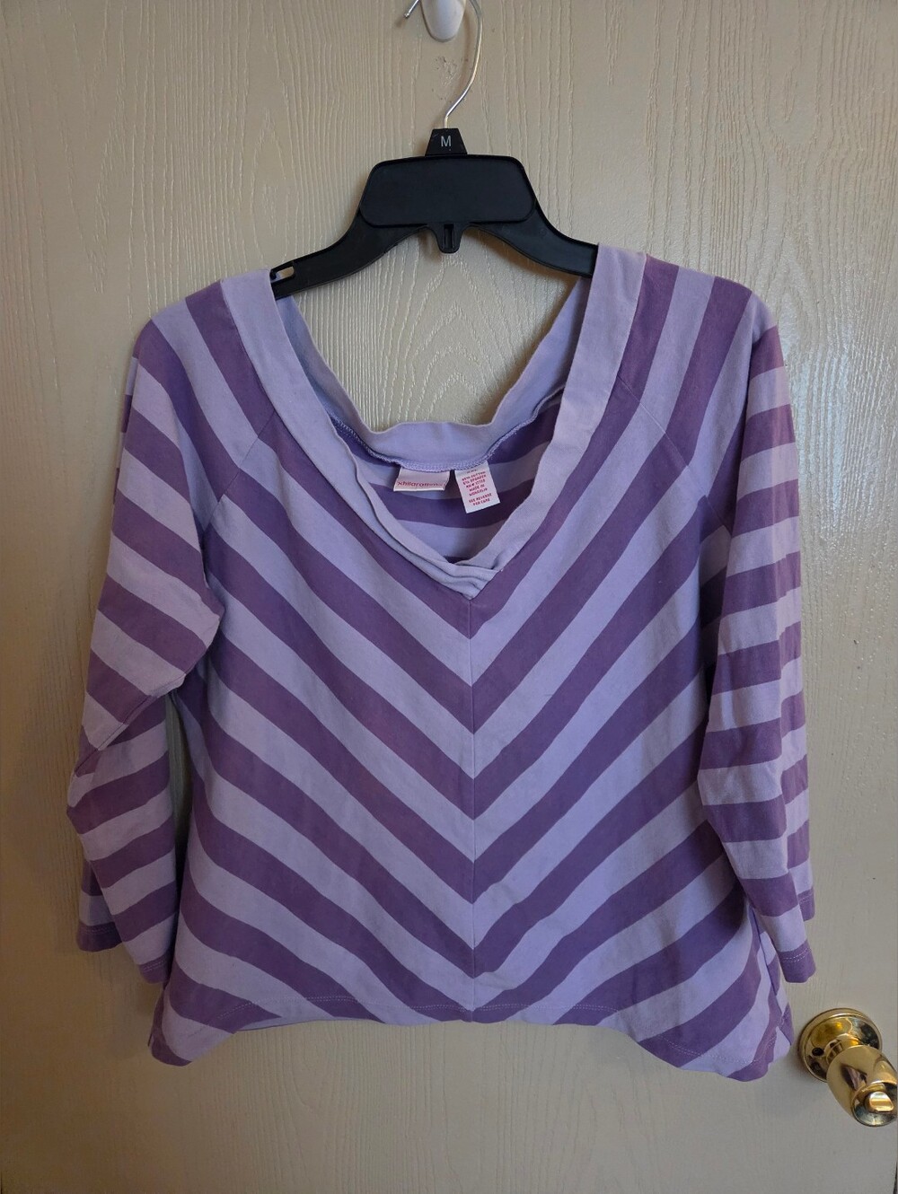 Xhiliration Vintage Y2K Multicolor Purple Striped Top Womens Size XXL